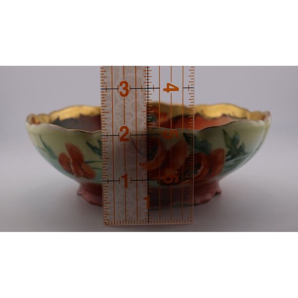 Pickard Hand Painted Poppy Bowl – Antique 6.25" Porcelain w/ Gold Trim - Picture 7 of 7